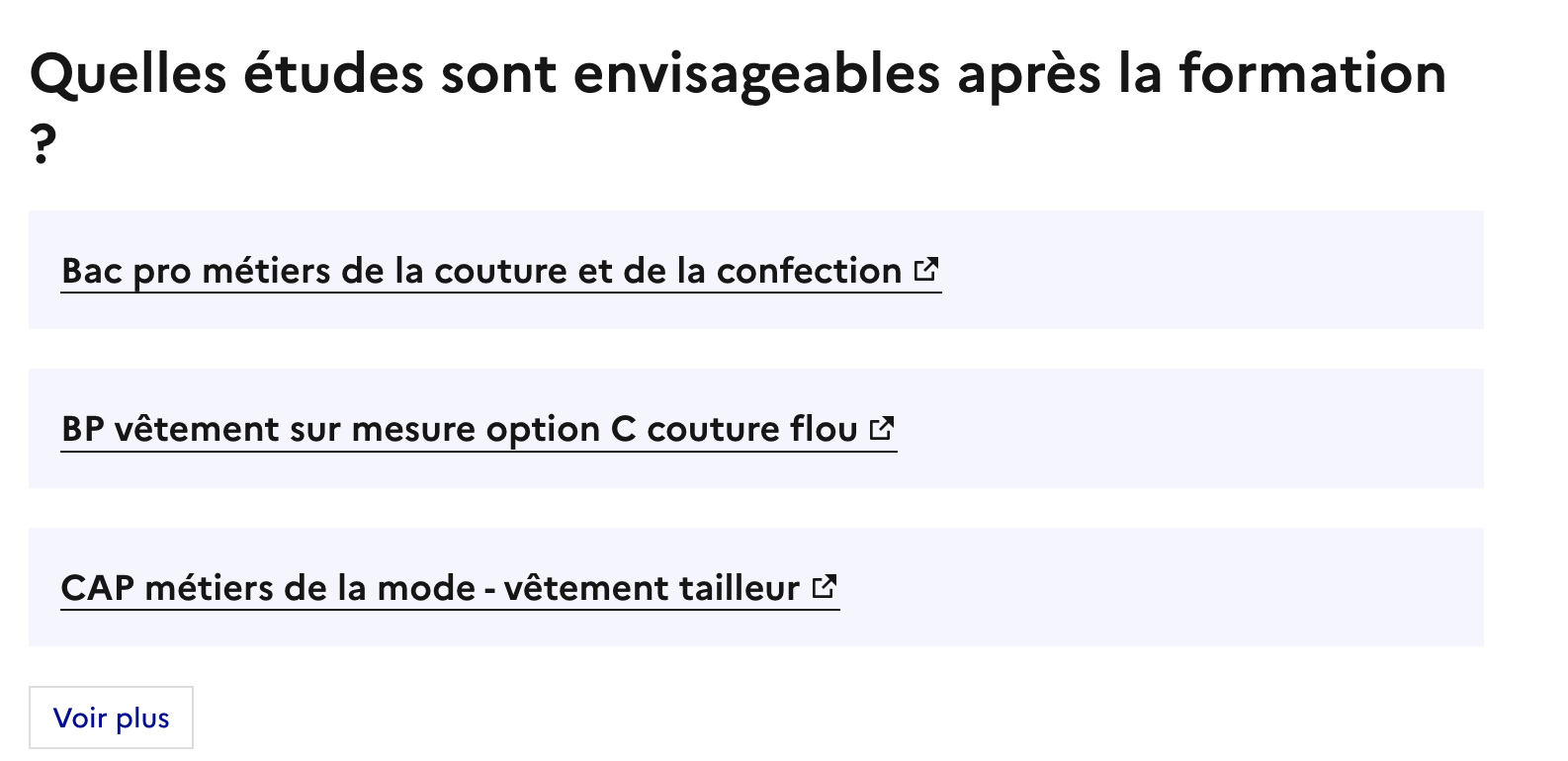 Les formations envisageables après cette formation
